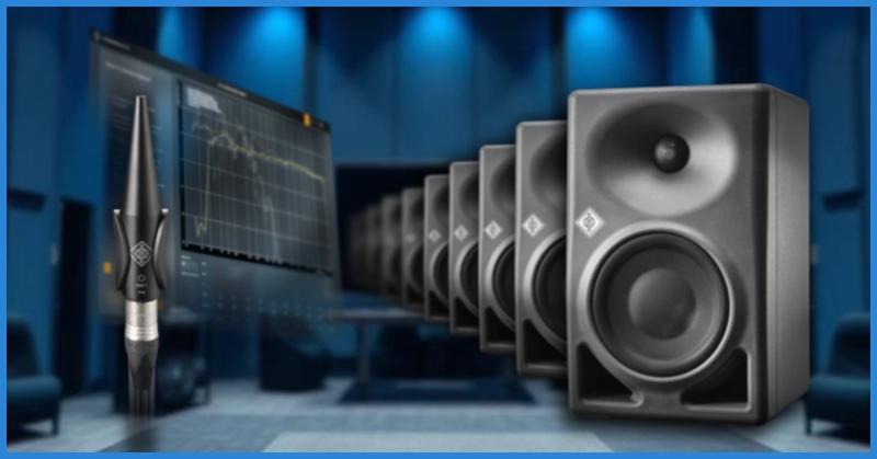 7.1.4 Dolby Atmos studio setup with Neumann KH 310 monitors and quad subwoofer system